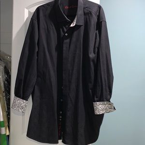 Mens 3XL black button down